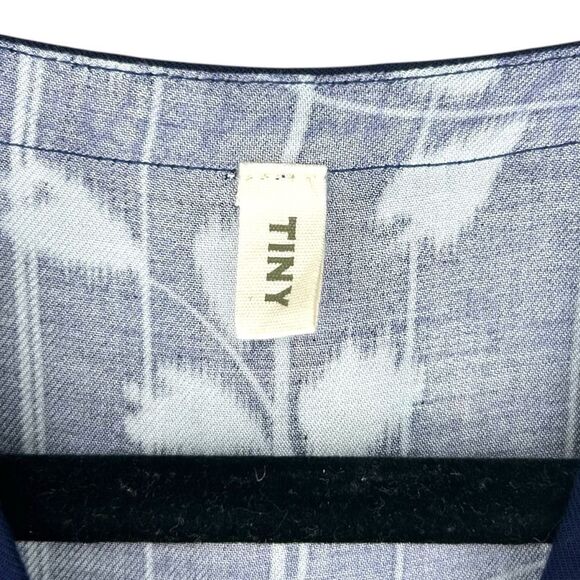 Tiny Anthropologie Semele Shirtdress Blue Motif Floral Embroidered Dress XS - Picture 3 of 8